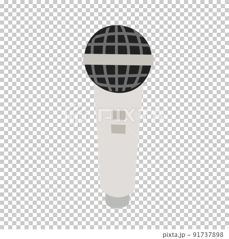 Mike simple illustration white - Stock Illustration [91737898] - PIXTA