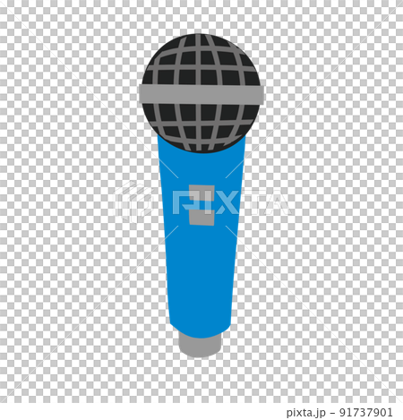Mike simple illustration light blue - Stock Illustration [91737901] - PIXTA