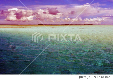 【宮古島】絵画のような色の海と空 【宮古島】絵画のような色の海と空 91738302