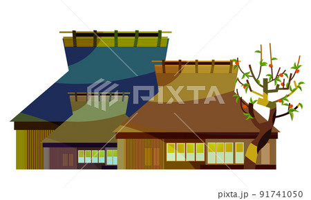 An old folk house that weaves the beautiful... - Stock Illustration  [91741050] - PIXTA