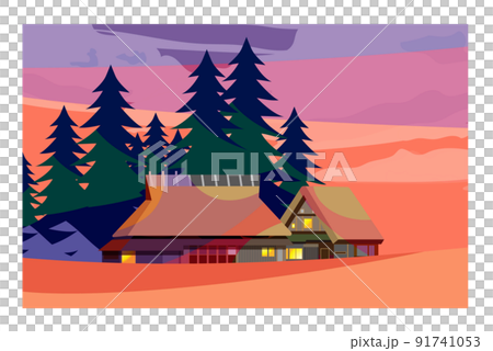 編織日本美麗的四個季節的古老民居。我表達了日本房屋的溫柔味道。作為背景或壁紙 編織日本美麗的四個季節的古老民居。我表達了日本房屋的溫柔味道。作為背景或壁紙 91741053