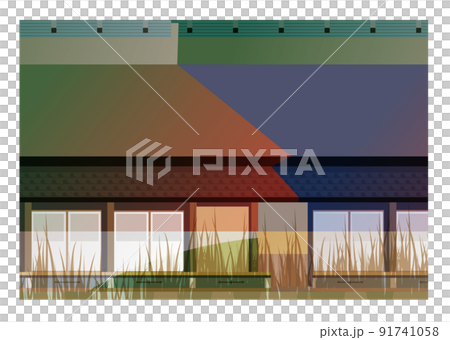 編織日本美麗的四個季節的古老民居。我表達了日本房屋的溫柔味道。作為背景或壁紙 編織日本美麗的四個季節的古老民居。我表達了日本房屋的溫柔味道。作為背景或壁紙 91741058