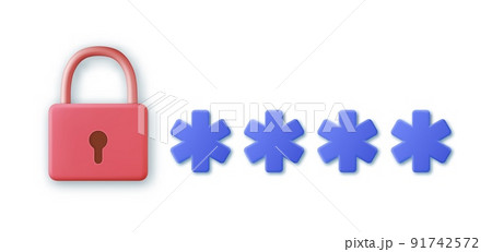 3d Password protected icon. 3d Password protected icon. 91742572