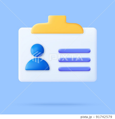 Badge with personal data 3d icon. 91742579