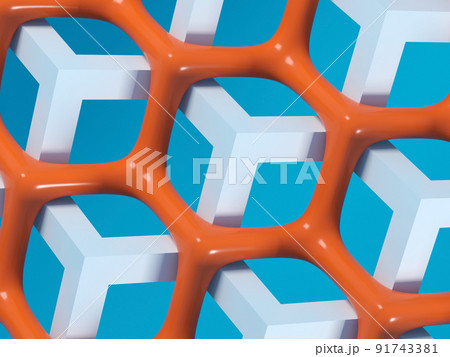 Red and white octagonal structures model, 3d render Red and white octagonal structures model, 3d render 91743381