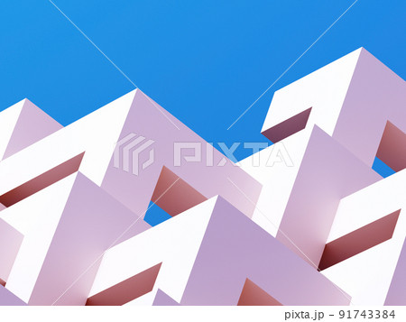 Abstract pink parametric architecture template. 3 d Abstract pink parametric architecture template. 3 d 91743384