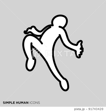 シンプルな人物のポーズイラスト 「ジャンプするハイテンションな人」 シンプルな人物のポーズイラスト 「ジャンプするハイテンションな人」 91743420