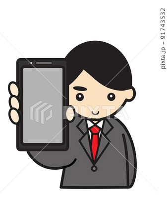 スマホを手にするビジネスマン 91743532