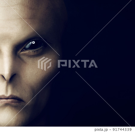 We bring you no harm. Conceptual shot of an extraterrestrial. 91744339