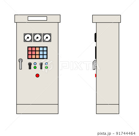機械設備などを操作する操作盤のイラスト 91744464