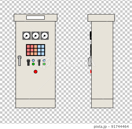 機械設備などを操作する操作盤のイラスト 91744464