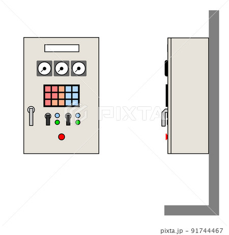 機械設備などを操作する操作盤のイラスト 91744467