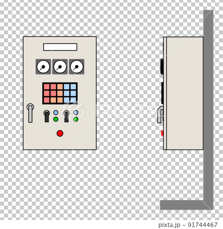機械設備などを操作する操作盤のイラスト 91744467