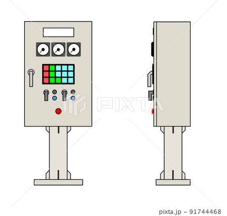 機械設備などを操作する操作盤のイラスト 91744468