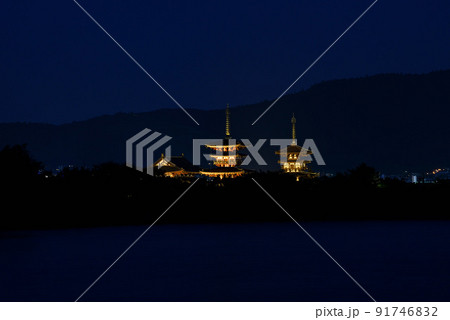 薬師寺の夜景 薬師寺の夜景 91746832
