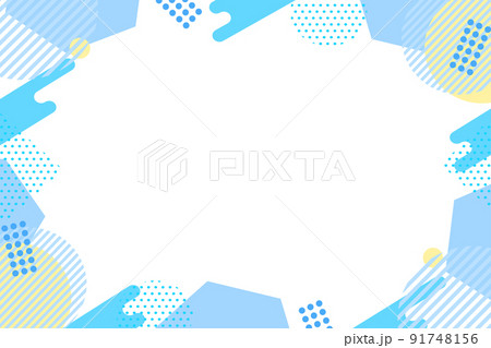 幾何学フレーム　ブルー 91748156