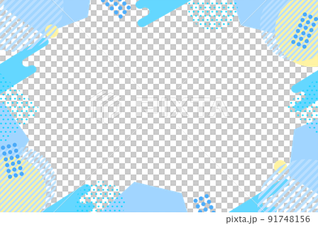 幾何学フレーム　ブルー 91748156