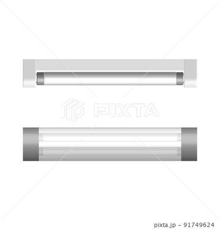 Set of LED and fluorescent light bulbs, 3D vector illustration. Set of LED and fluorescent light bulbs, 3D vector illustration. 91749624
