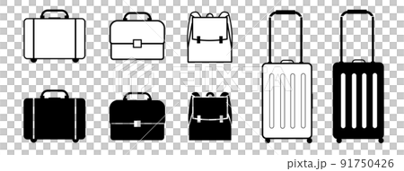 かばん　荷物　イラスト　セット 91750426