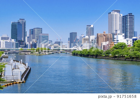 大阪　天満橋　都市風景 91751658