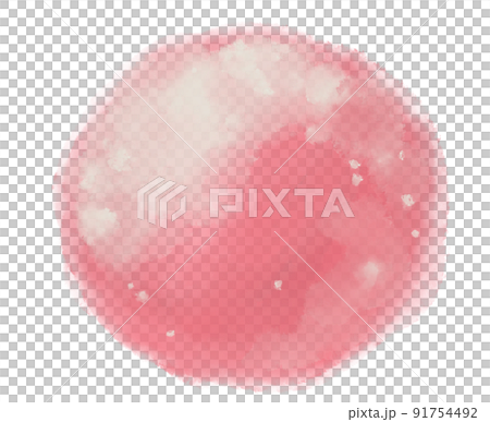 Watercolor paint circle background with white ink spot hilight element 91754492