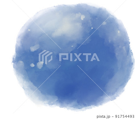 Watercolor paint circle background with white ink spot hilight element 91754493