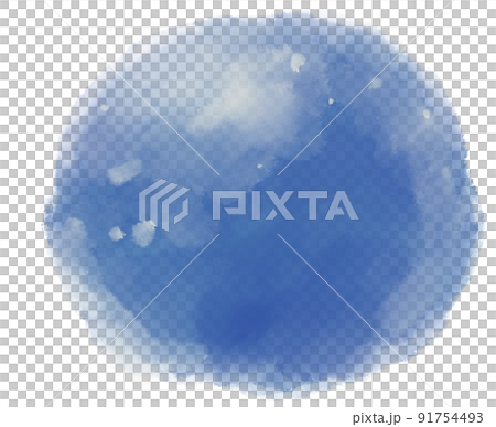 Watercolor paint circle background with white ink spot hilight element 91754493