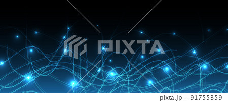 Neural network concept. Connected cells with links. High technology process. Abstract background 91755359