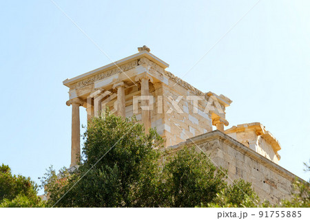Ruins of temples on the Acropolis hill, Athens, Greece 91755885