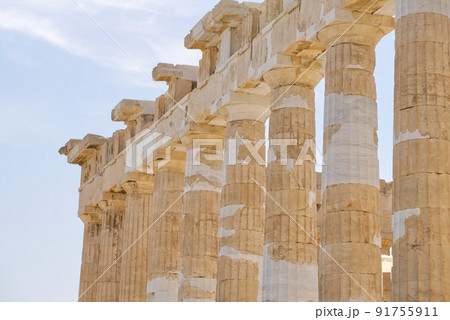 Ruins of temples on the Acropolis hill, Athens, Greece 91755911
