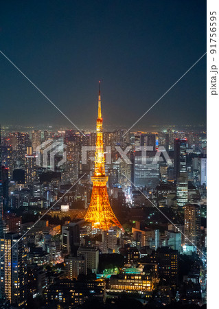 東京　都市イメージ　夜景 91756595