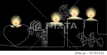 Romantic atmosphere candles with a flowers Romantic atmosphere candles with a flowers 91763281