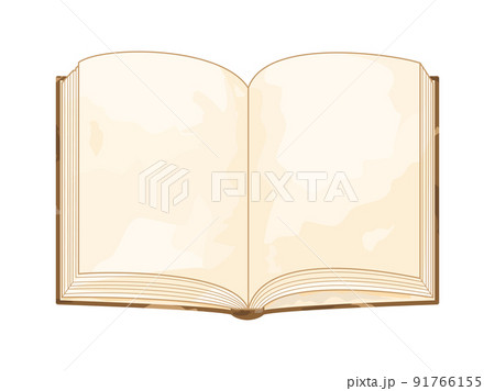 古い開いた本やノートをイメージしたイラスト 91766155