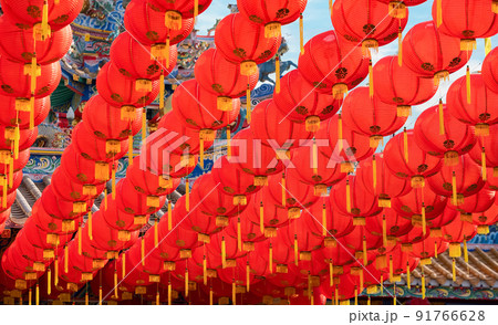 Chinese new year lanterns in old town area.. 91766628