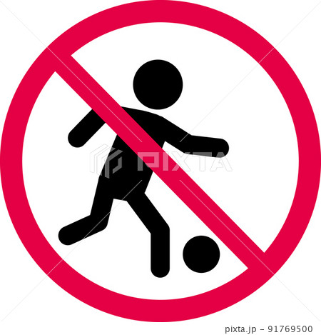 no football sign. no soccer player icon. ban on playing football symbol. flat style. no football sign. no soccer player icon. ban on playing football symbol. flat style. 91769500