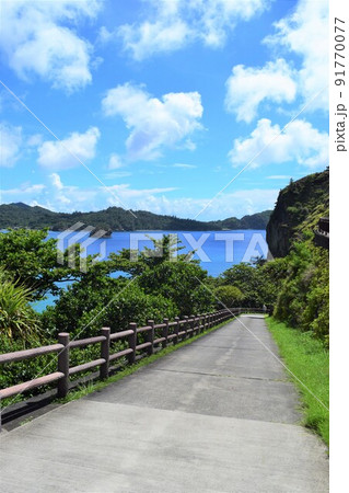小笠原諸島　父島の白砂のビーチが広がる境浦海岸 91770077