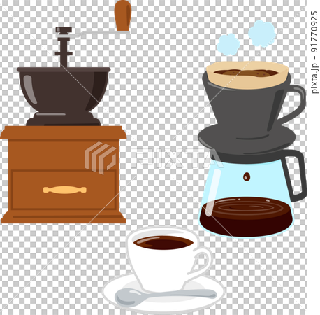 Coffee mill, dripper, coffee cup 91770925