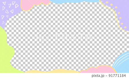 手描き レトロポップなパステルフレーム01 91771184