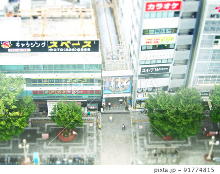 堺東駅周辺の街並　チルトシフト 91774815