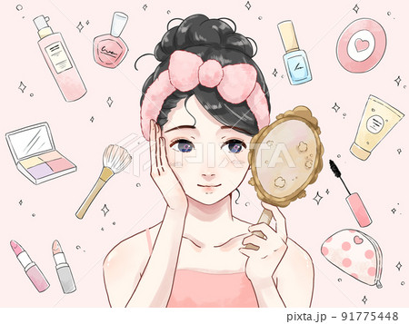 かわいくなりたい女の子とコスメ 91775448