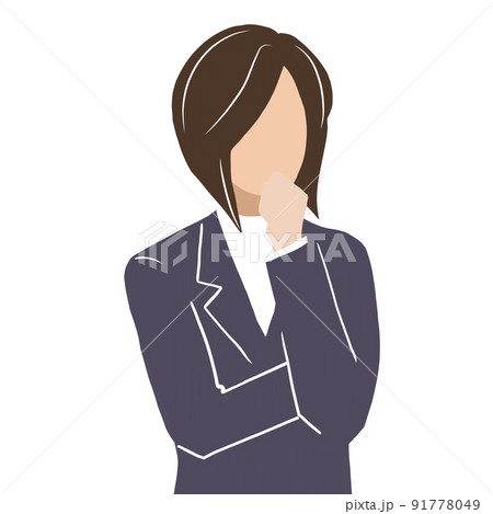 思案するスーツの女性 91778049