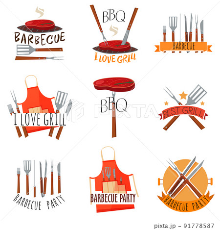 Barbecue Party Label Set 91778587