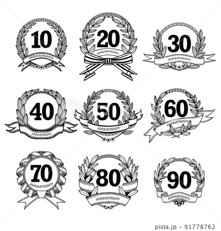 Anniversary Labels Set 91778762