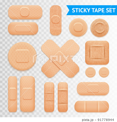 Adhesive Plaster Strips Set Transparent Background Adhesive Plaster Strips Set Transparent Background 91778944