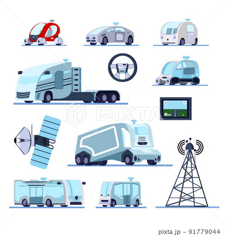 Autonomous Driverless Vehicles Set 91779044