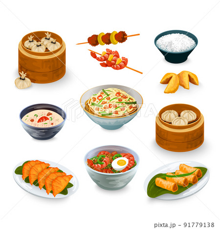 Asian Food Set Asian Food Set 91779138