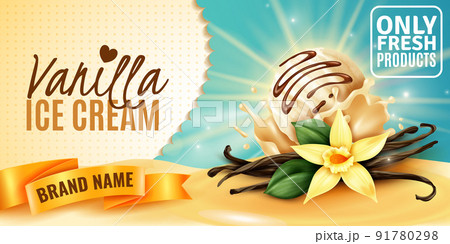 Vanilla Ice Cream Ad 91780298
