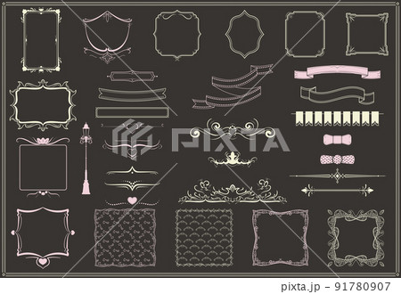 Vintage Empty Decorative Elements Collection 91780907