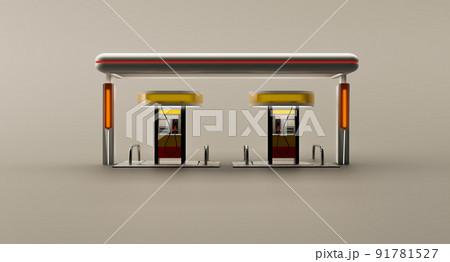 3D fuel service stations mock up designed at night scene 3D fuel service stations mock up designed at night scene 91781527