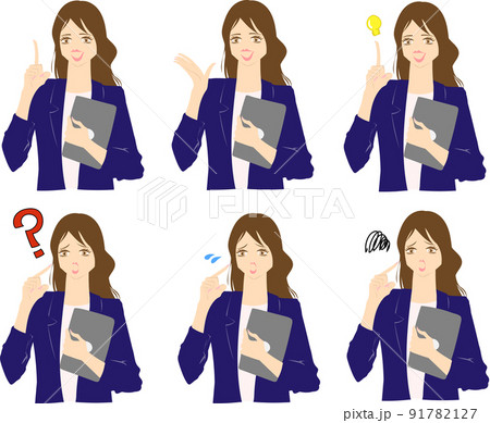 案内するビジネスウーマン　セット 91782127